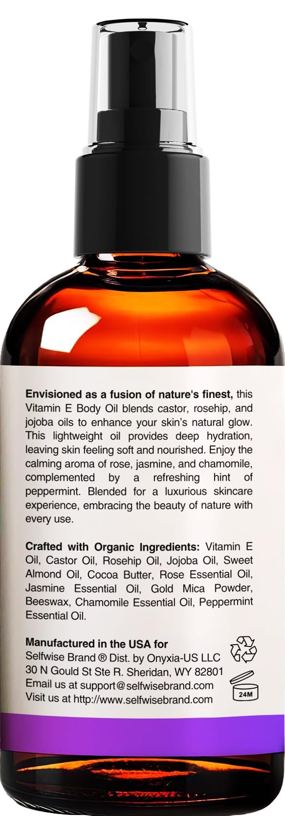 SelfWise scented body massage oil scene with refreshing aroma