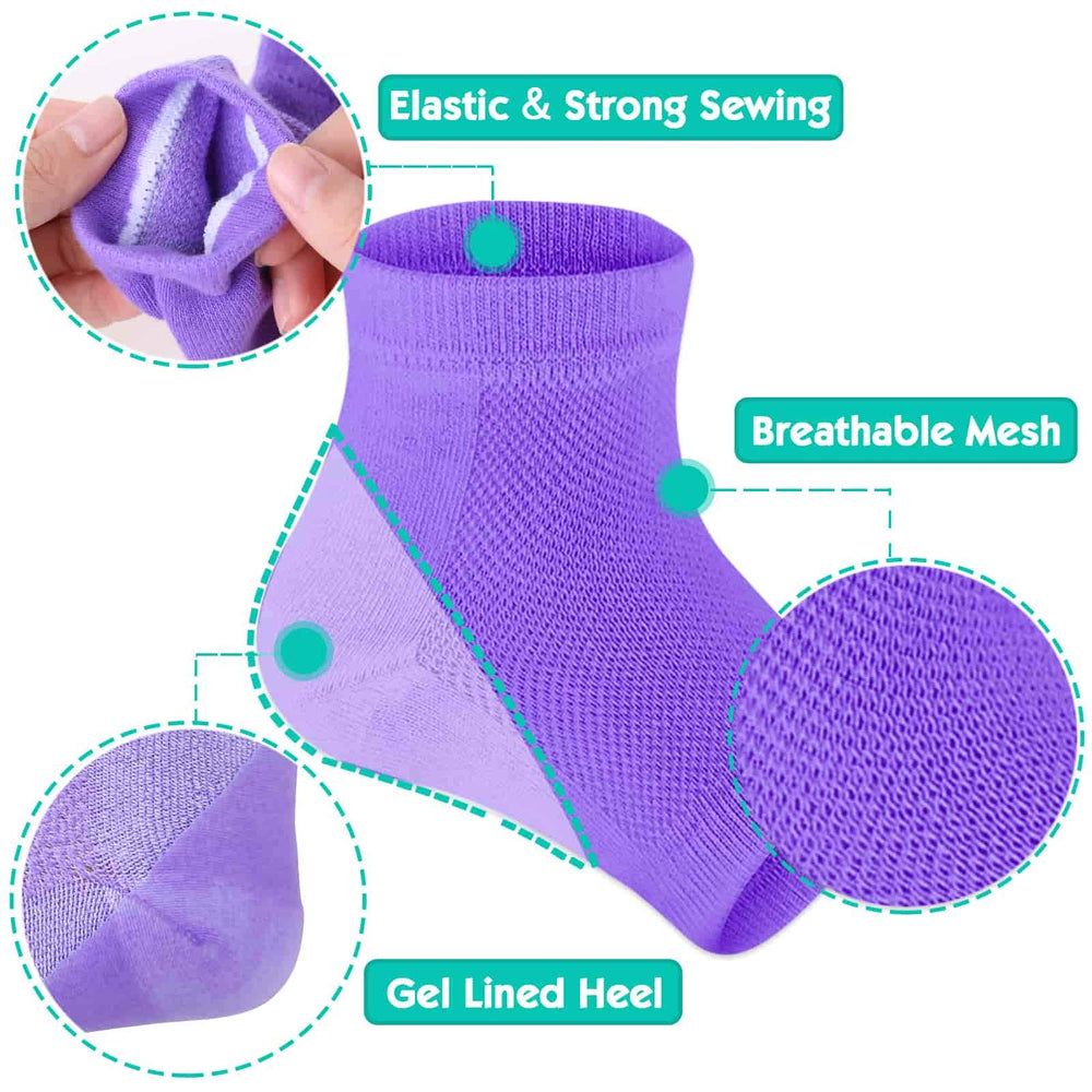 Selizo soft cotton-blend heel socks offer comfortable, breathable wear.