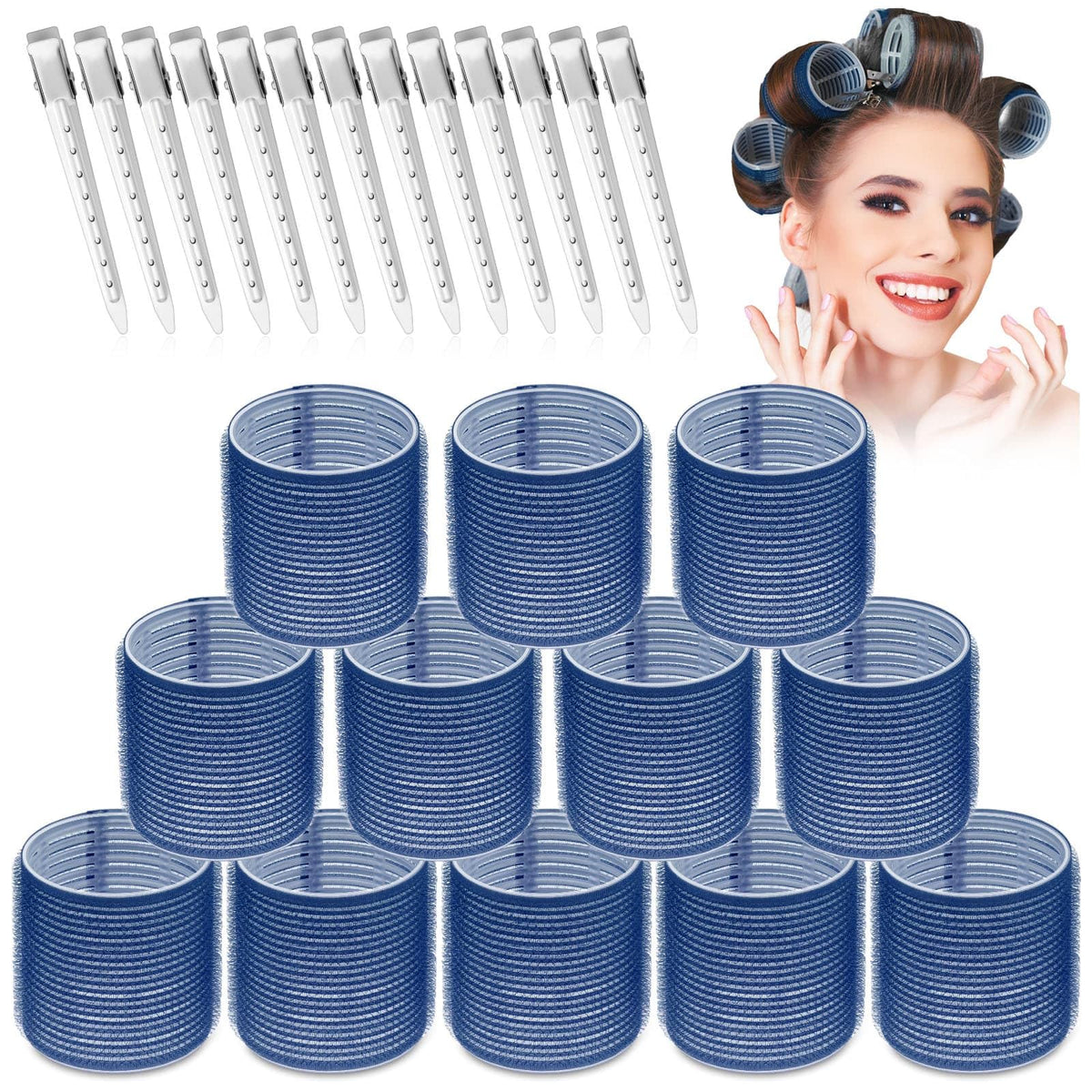 Selizo jumbo hair rollers set in packaging for convenient home styling