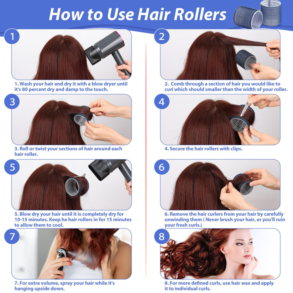 Selizo jumbo rollers in use on long hair for added volume