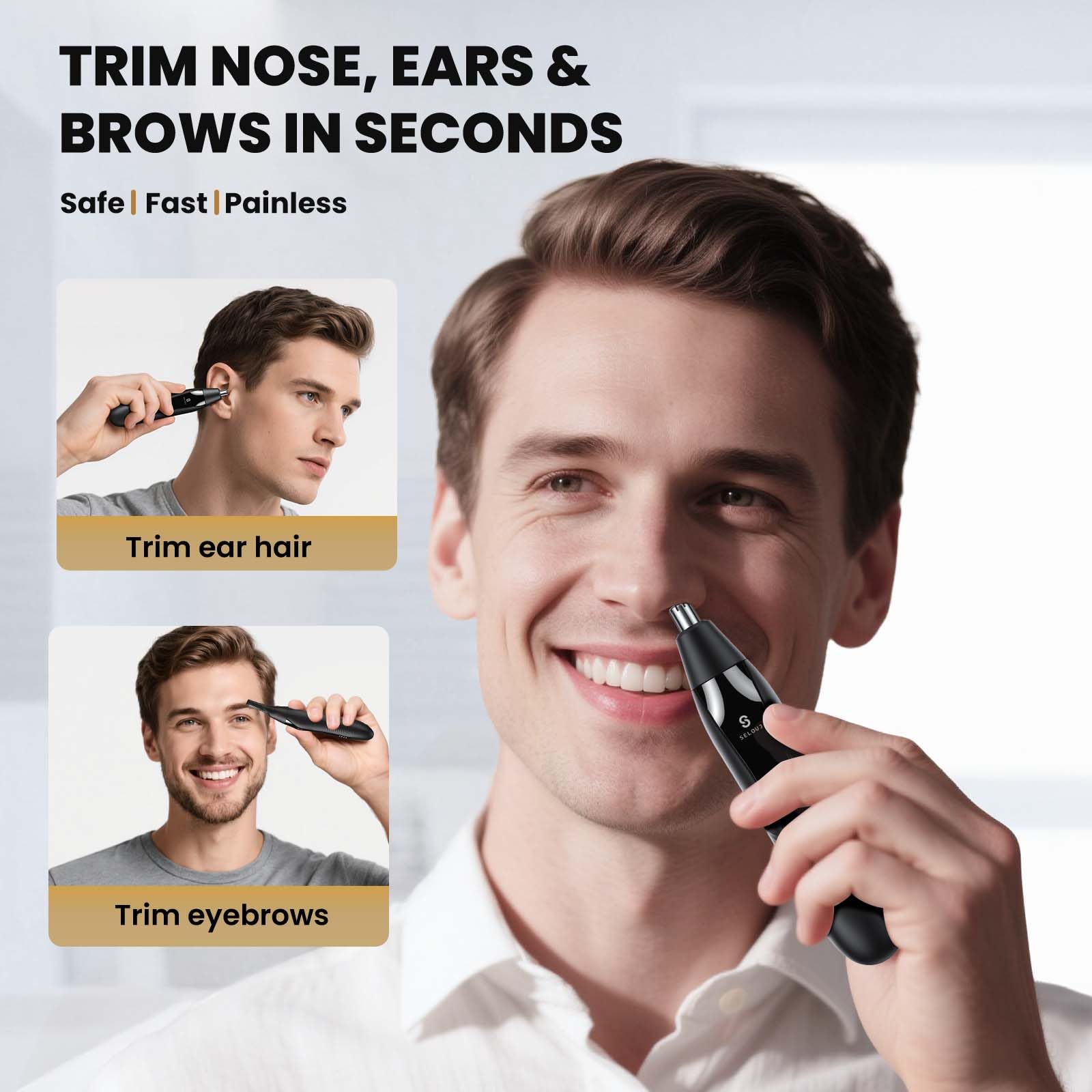 Selouj usb-c-rechargeable-trimmer charges easily for travel grooming sessions.