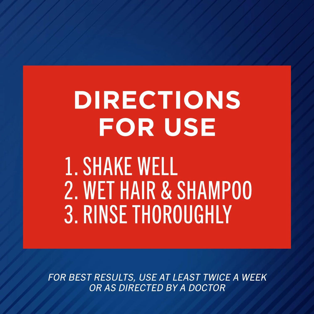 Selsun Blue 1% selenium sulfide feature highlighted for dandruff relief.