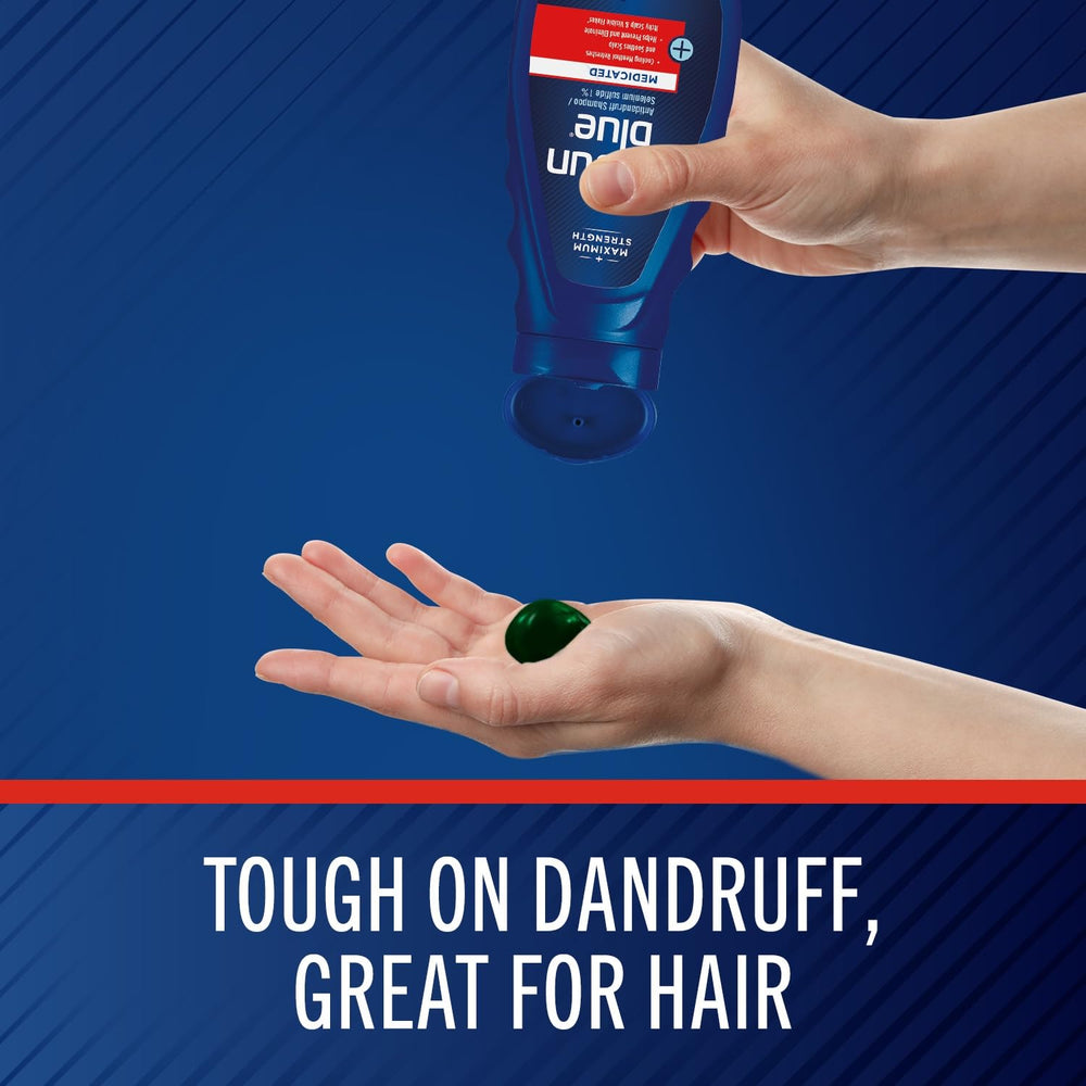 Selsun Blue quick-lather foam demonstrates fast cleansing.