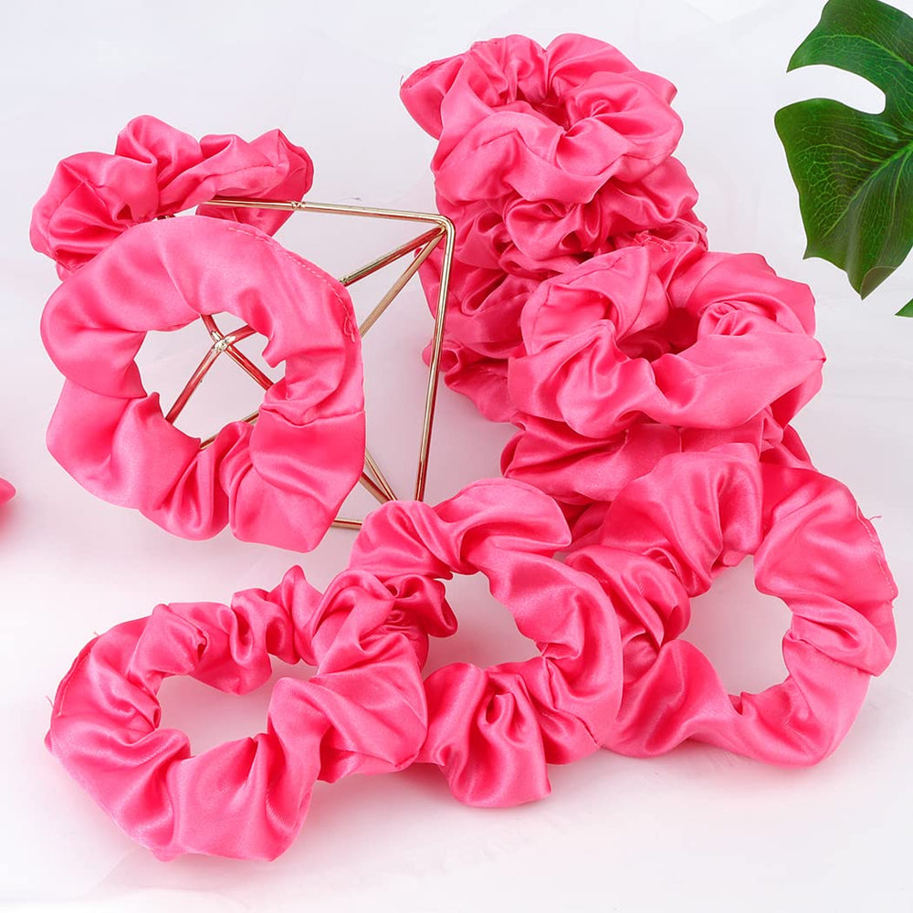 Semato satin scrunchies hot pink gift-ready wrap demonstrates bridesmaid gift appeal
