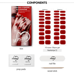 Seminca application step peel-press-set demonstrates fast, smudge-free application.