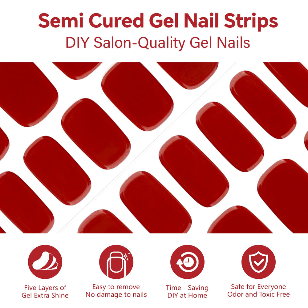 Seminca gel strips with salon-gloss finish for a polished look.