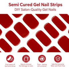 Seminca gel strips with salon-gloss finish for a polished look.
