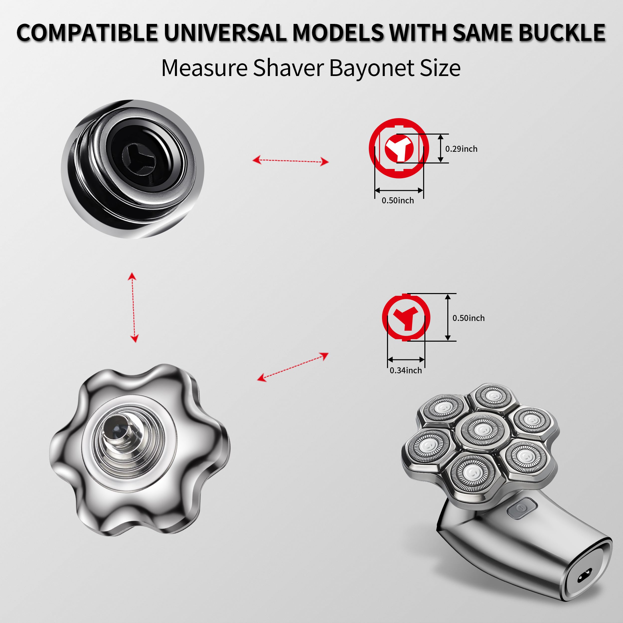 Seminhoof 7msilver compatible with multiple brands for versatile shaving setups