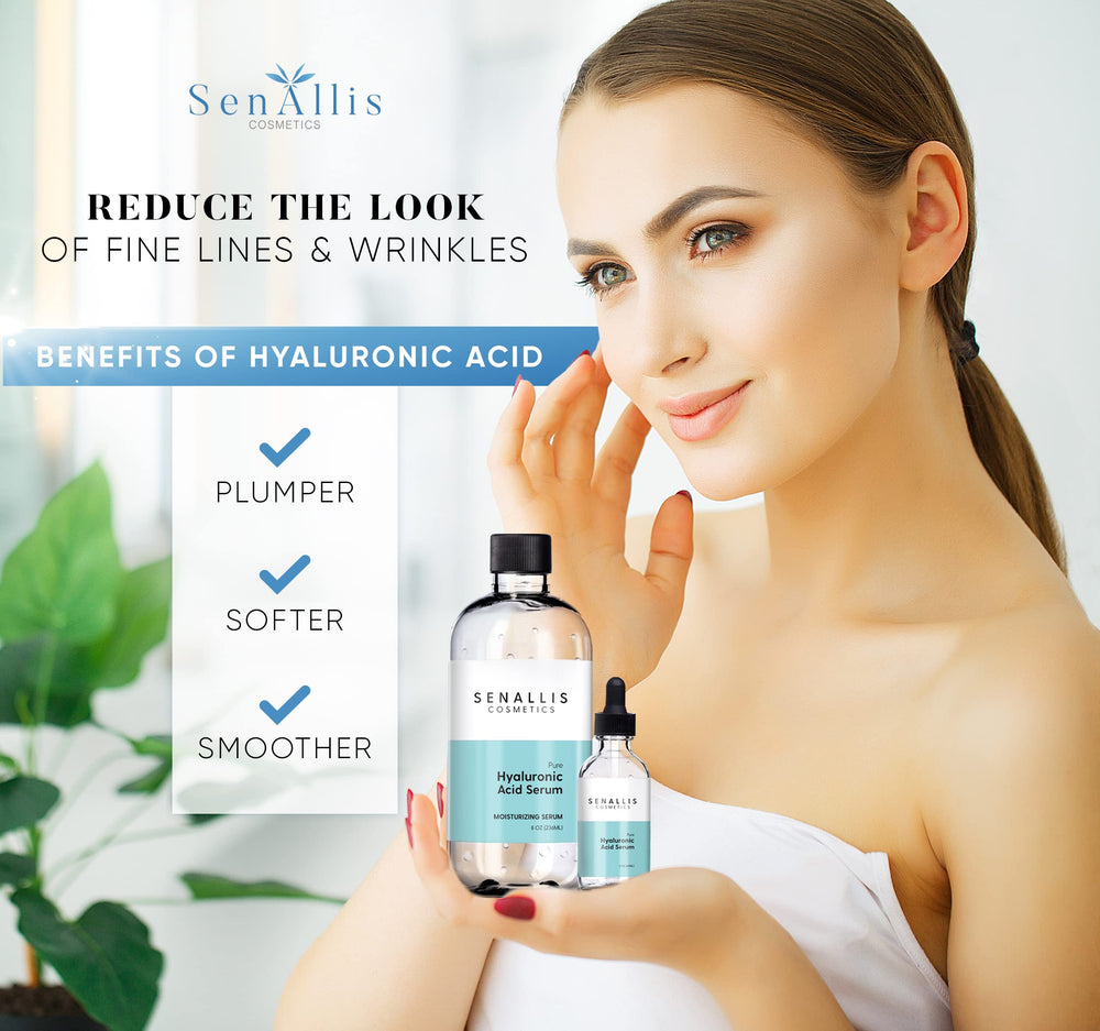 SenAllis Hyaluronic Serum USA-made label signals quality and domestic production.