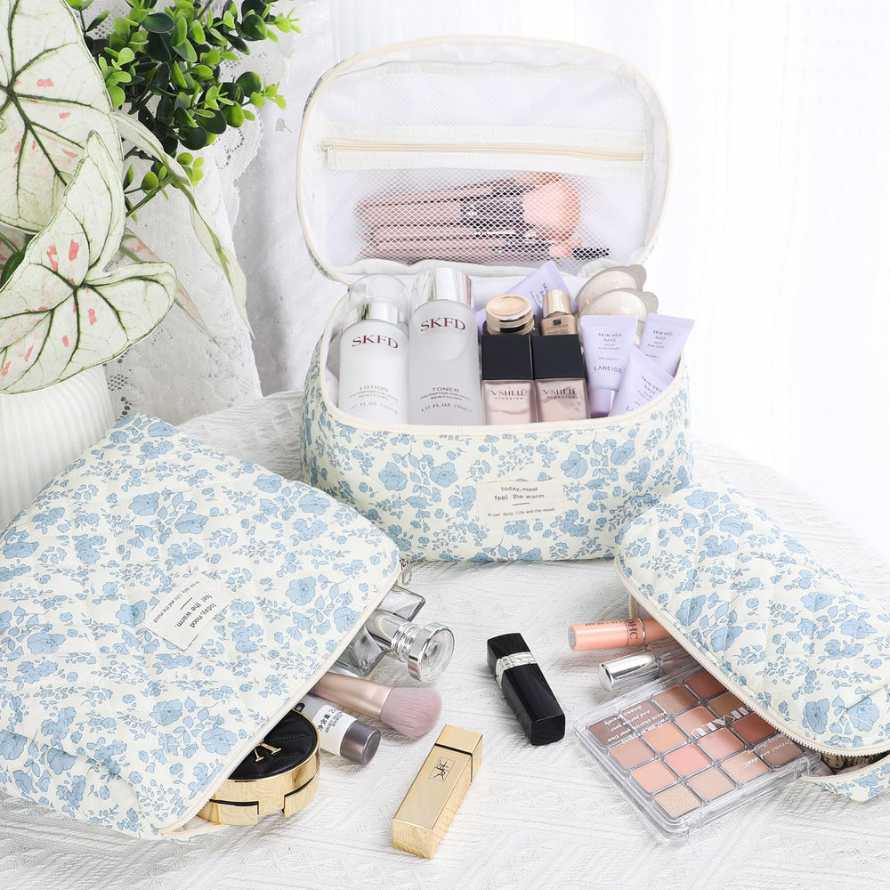 Senbowe travel-friendly makeup bag fits compactly in luggage for easy packing.