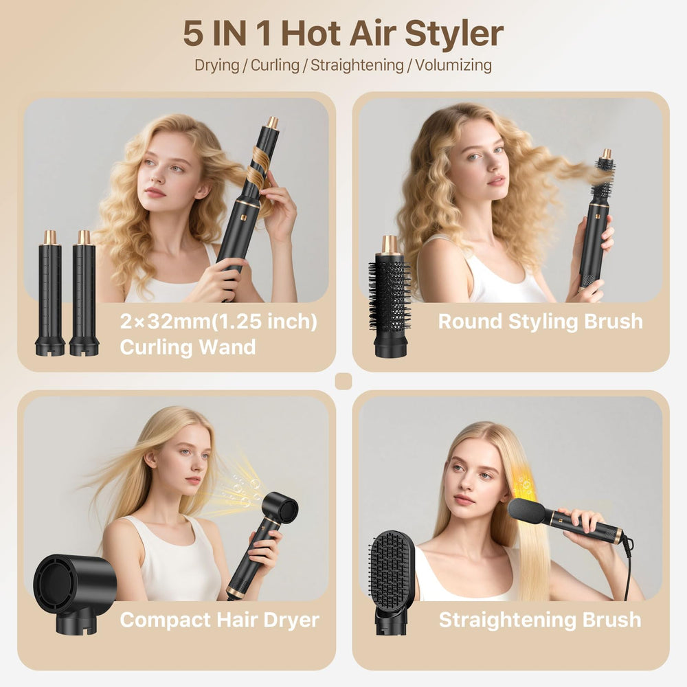 Sendowtek hot air styler set 3-level heat dial for customizable styling