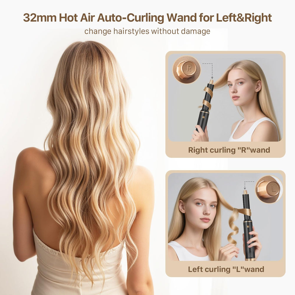 Sendowtek hot air styler set auto-wrap curlers for symmetrical curls