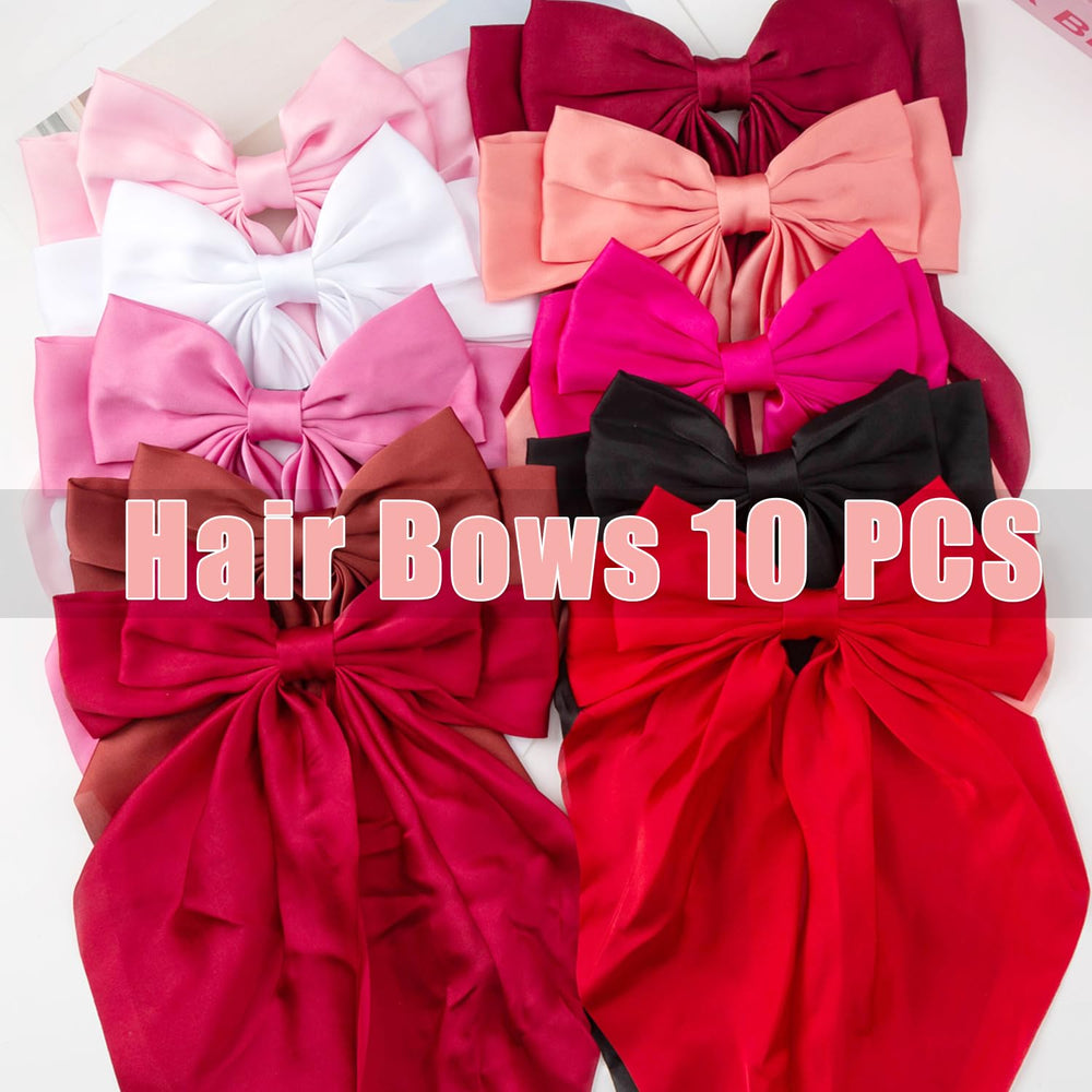 Seneeel Red Series fashion show hair bow on model demonstrates bold red aesthetic.