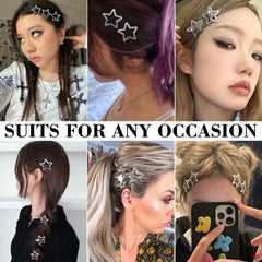 Seneeel star hair clip closeup silver metal catches light for glam detail.