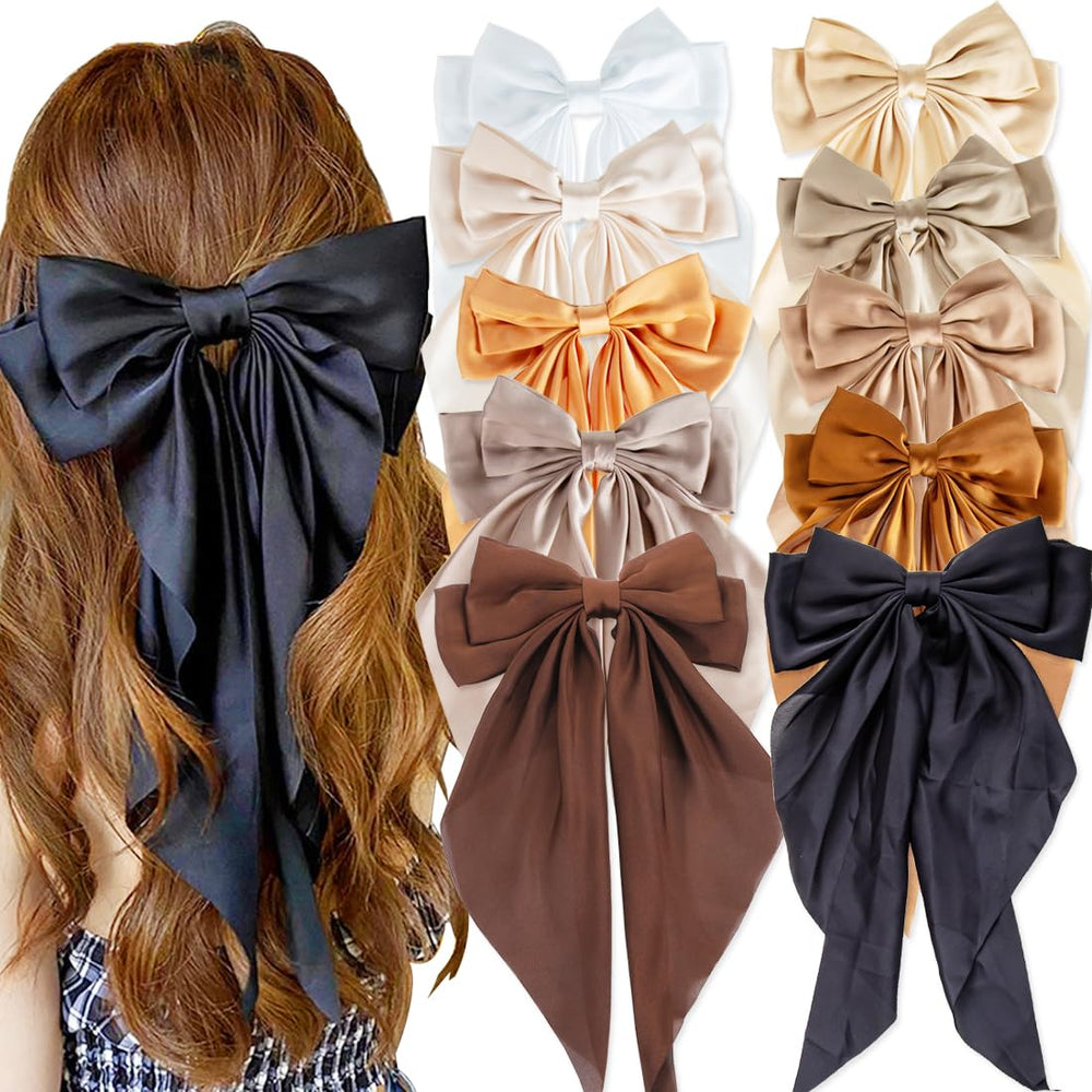 Seneeel warm brown hair bow set ideal for travel storage