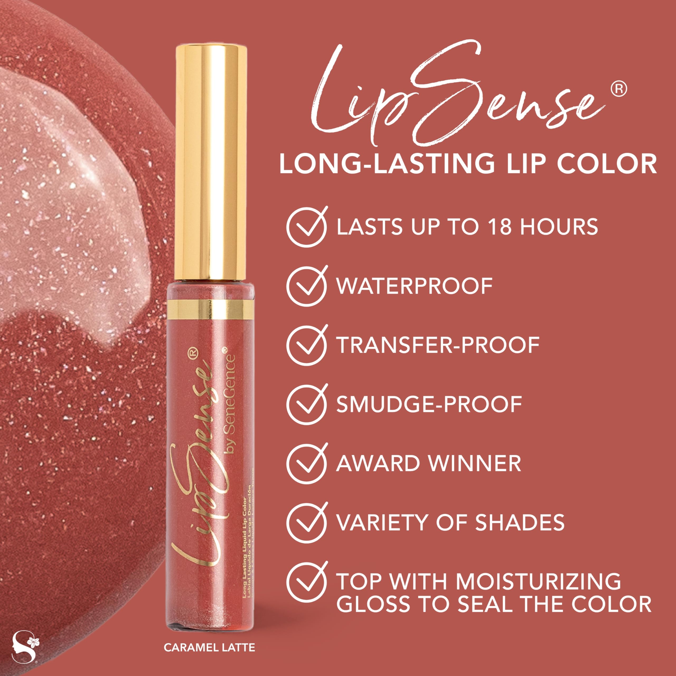 SeneGence LipSense waterproof kiss-proof close-up highlights color that lasts through meals.
