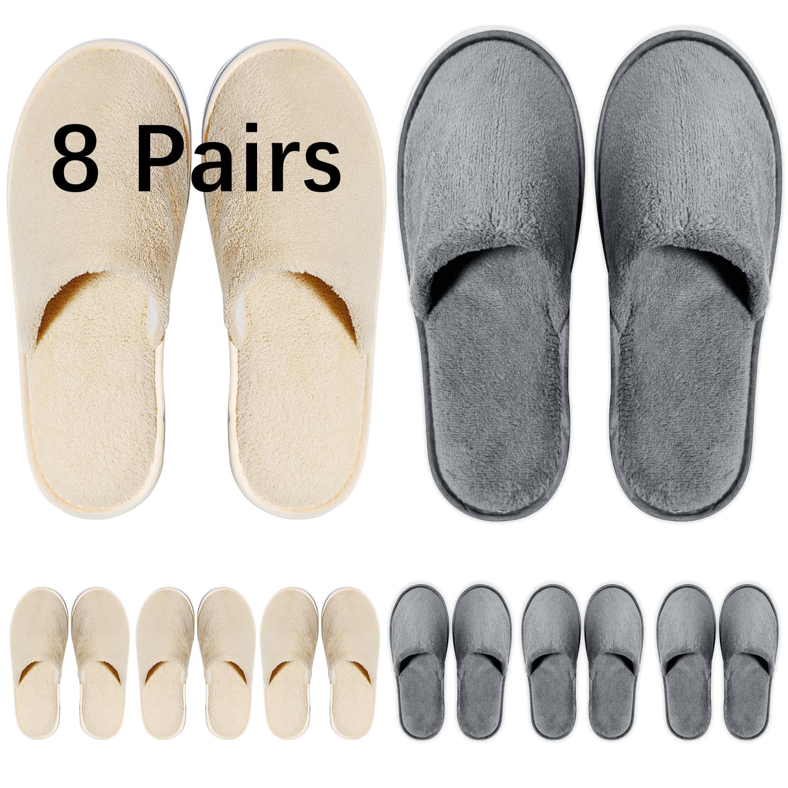 SENJUNSAFE 8-pairs guest slippers packaging, ideal for hotel welcome kits.