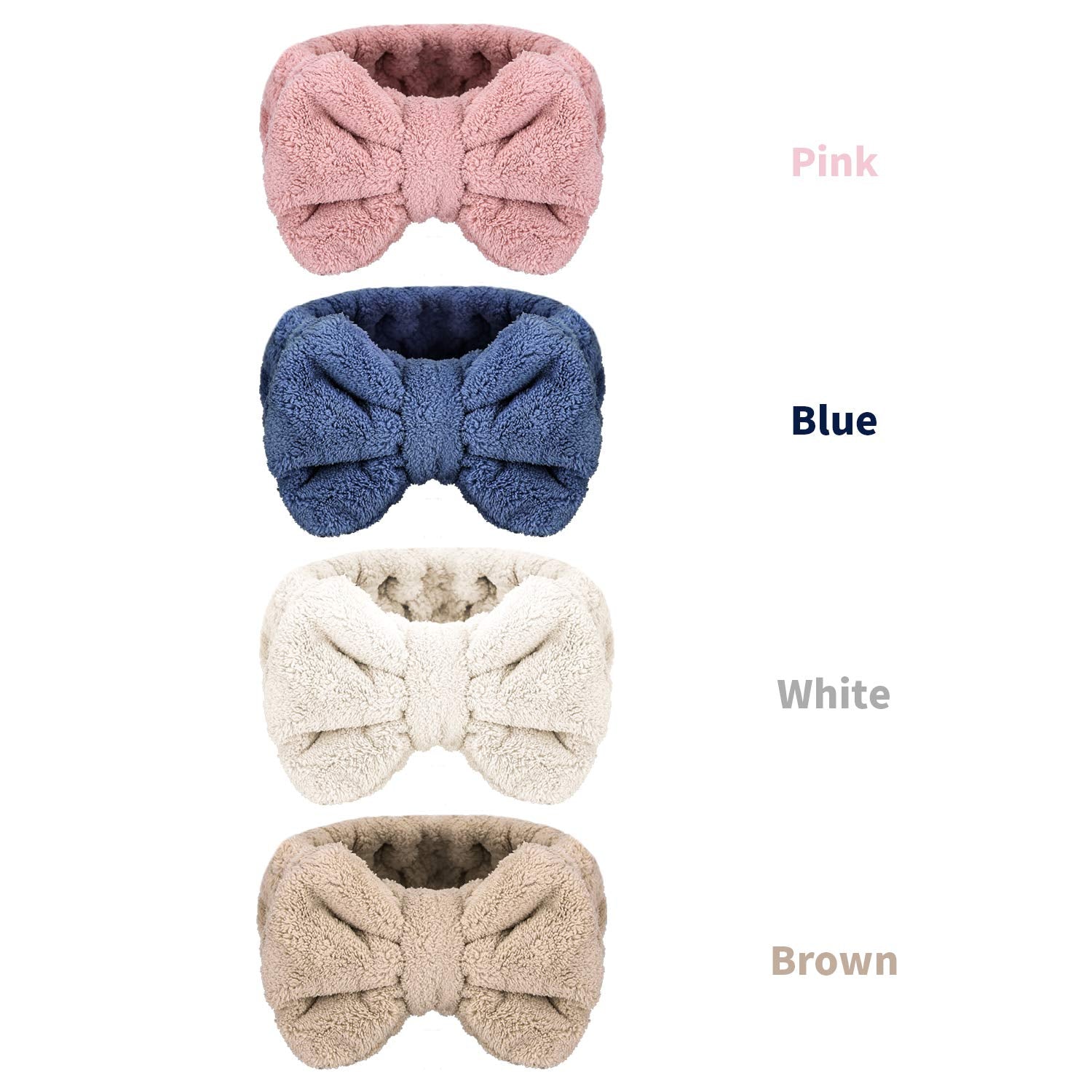 Senkary bow headband blue pack fabric texture ideal for daily washing face.