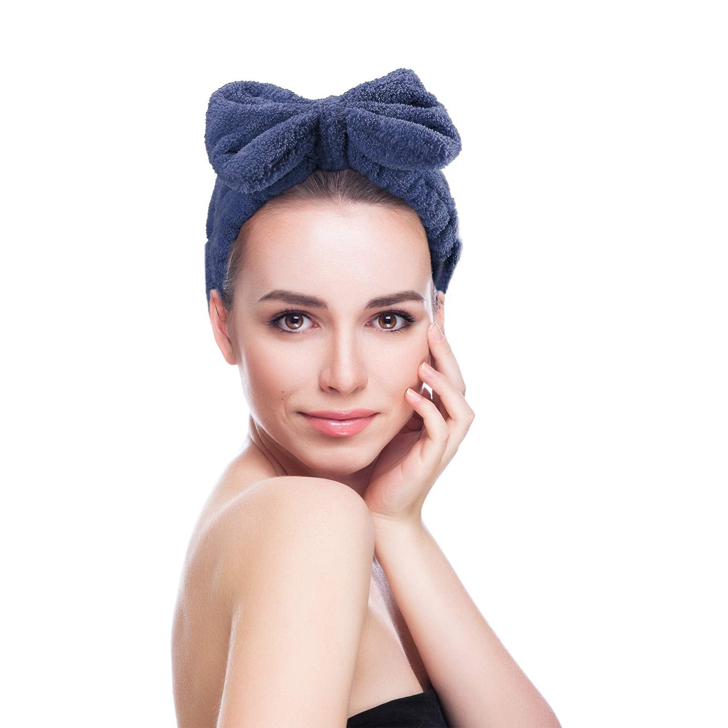 Senkary bow headband on vanity setup demonstrates non-slip daily use.