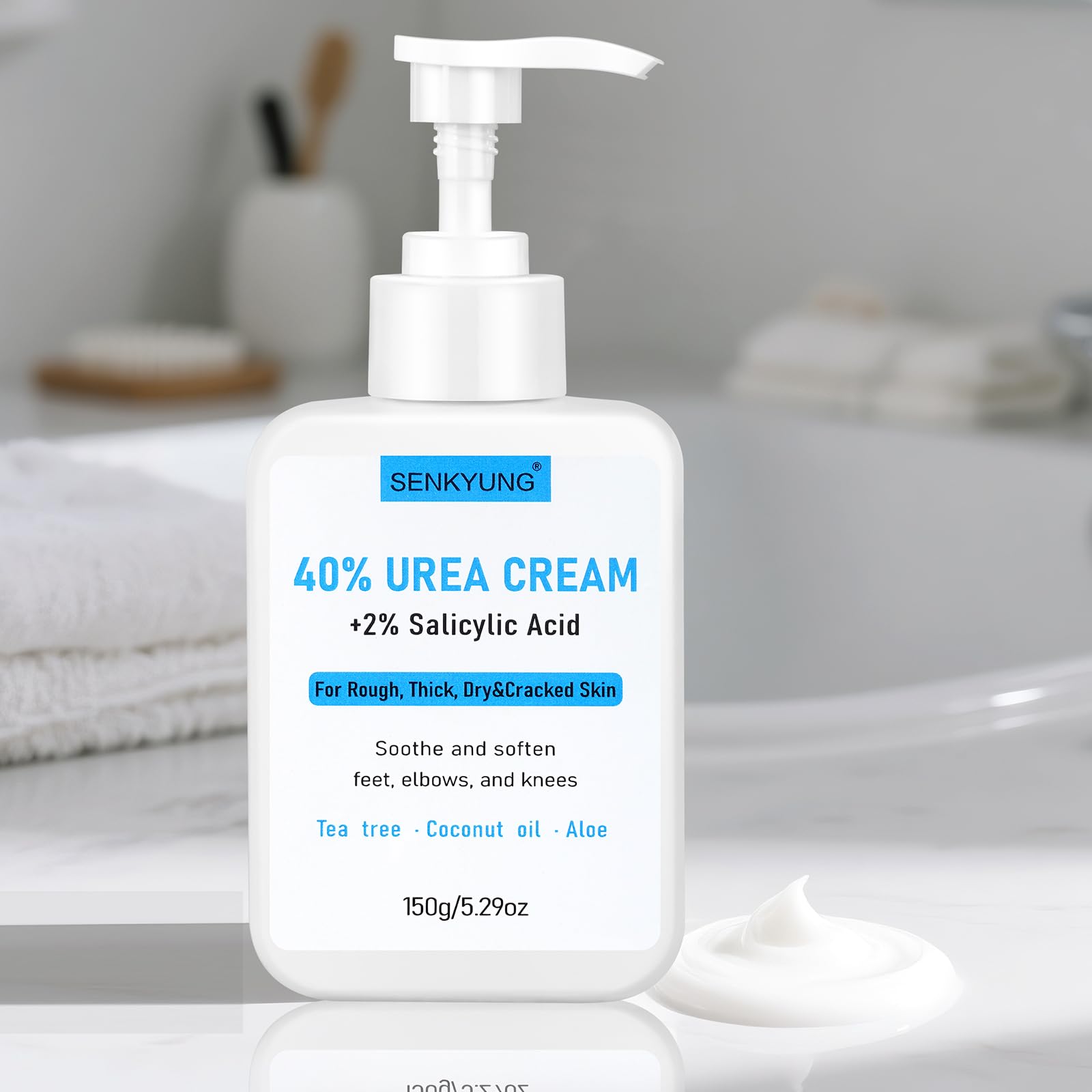 SENKYUNG foot cream with tea tree oil highlighting refreshing aroma and skin-soothing use