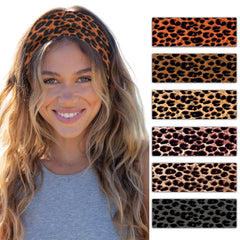 SENMAY leopard headbands pack closeup shows soft, breathable fabric for daily comfort.