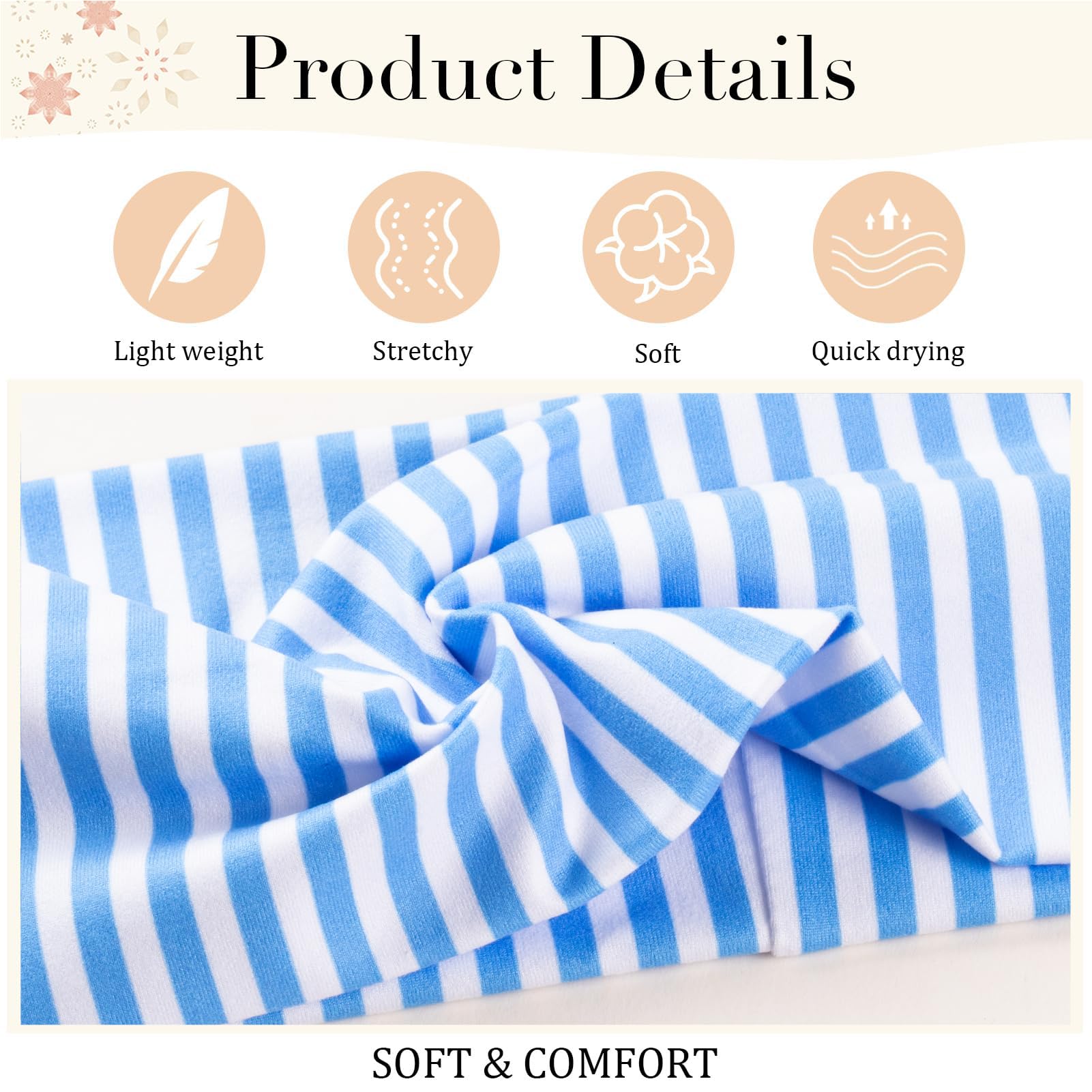 SENMAY striped headbands styled for casual makeup and face washing.