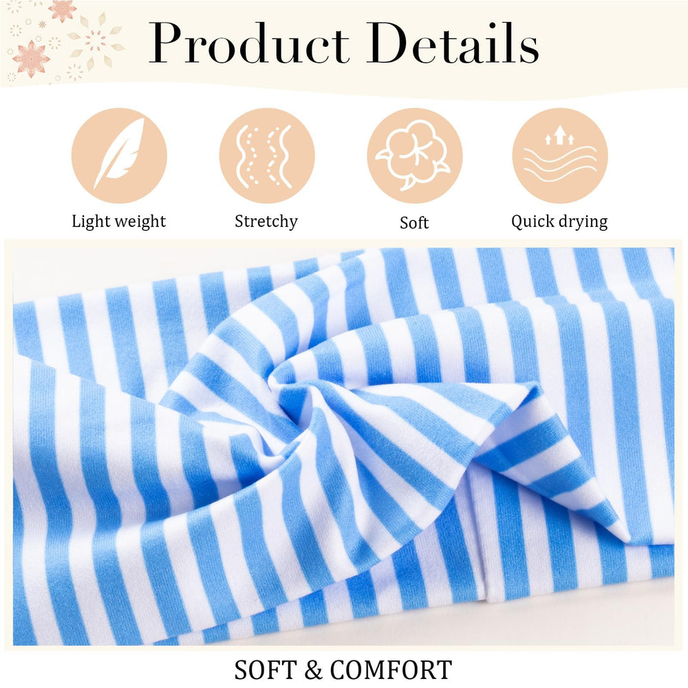 SENMAY striped headbands styled for casual makeup and face washing.