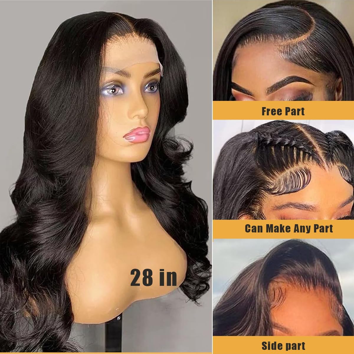 SENSAIRUITE 20-inch wig side profile highlights smooth, silky human hair
