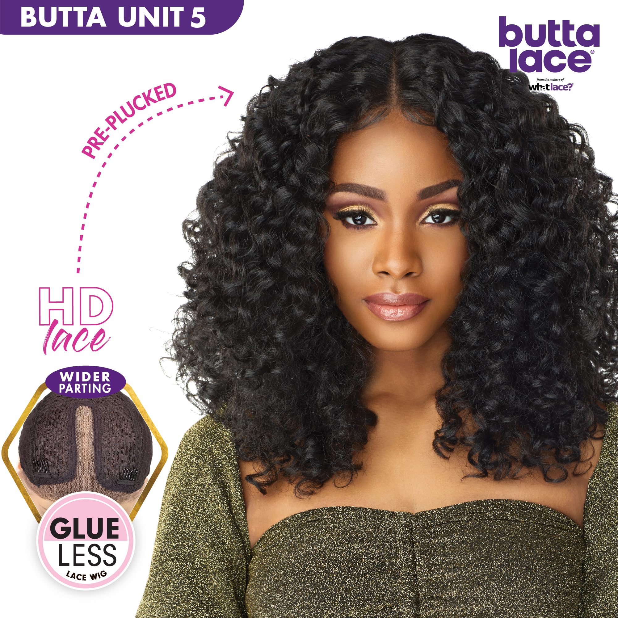 Sensationnel Butta Lace Wig side profile highlights 5-inch deep parting