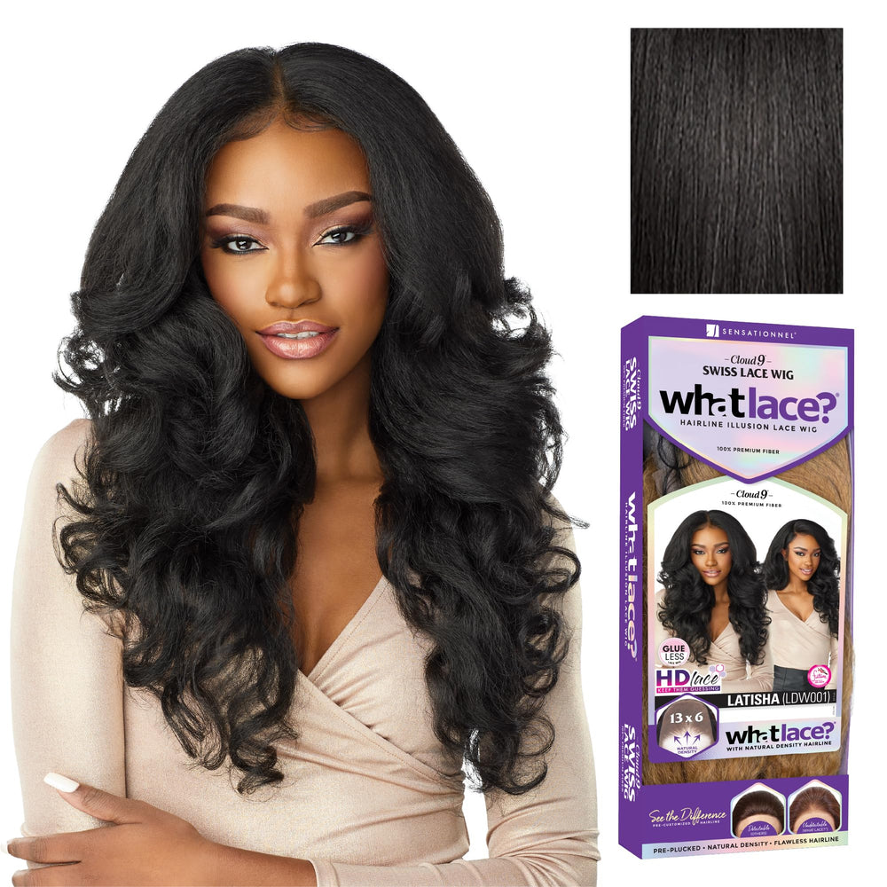 Sensationnel What Lace Latisha 13x6 frontal closeup highlights preplucked natural hairline for a seamless look.