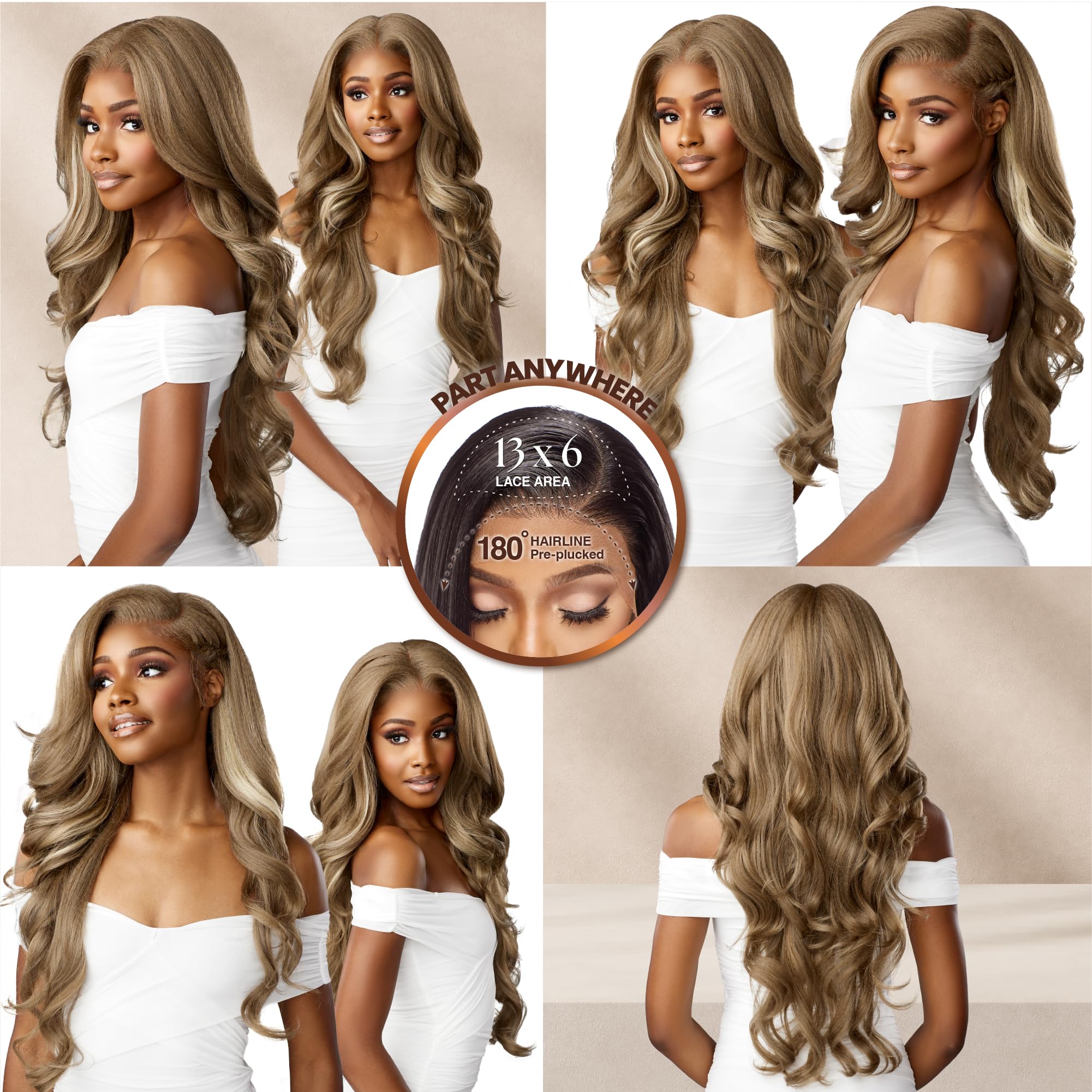 Sensationnel Bare Lace 13x6 frontal lace ondulado para volumen suave.