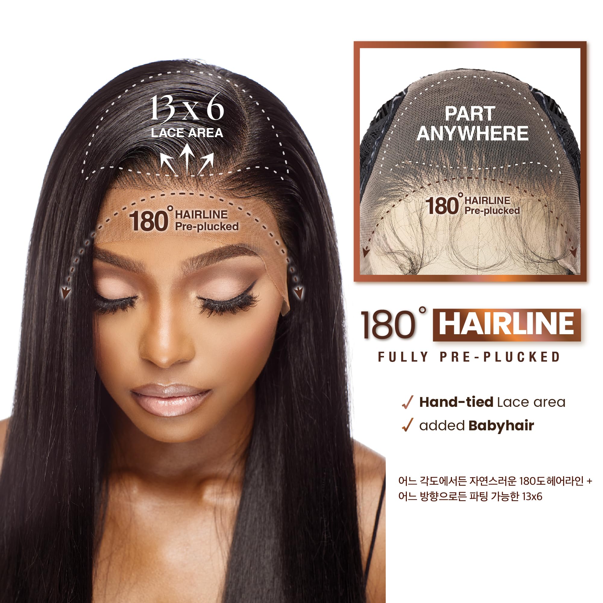 Sensationnel Bare Lace 13x6 baby hair along ear-to-ear framing in jet black