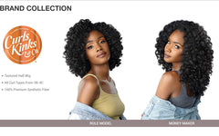 Sensationnel Half Wig Money Maker 1B back view reveals full coverage and curl harmony.