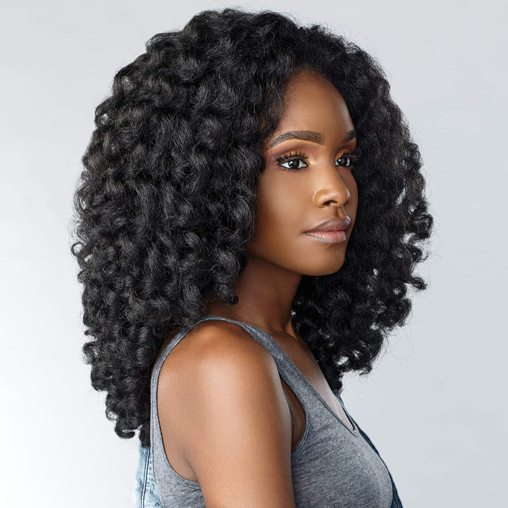 Sensationnel Half Wig Money Maker 1B heat safe allows light styling.