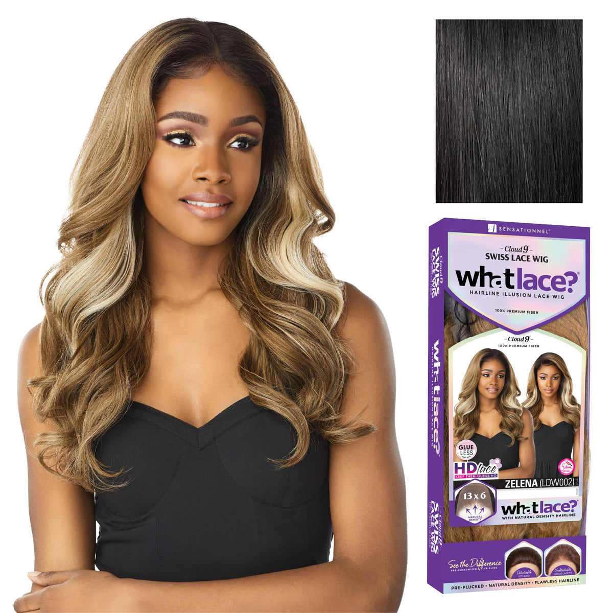 Sensationnel What Lace 13x6 Zelena lacefrontal hand-tied hairline close-up natural density.