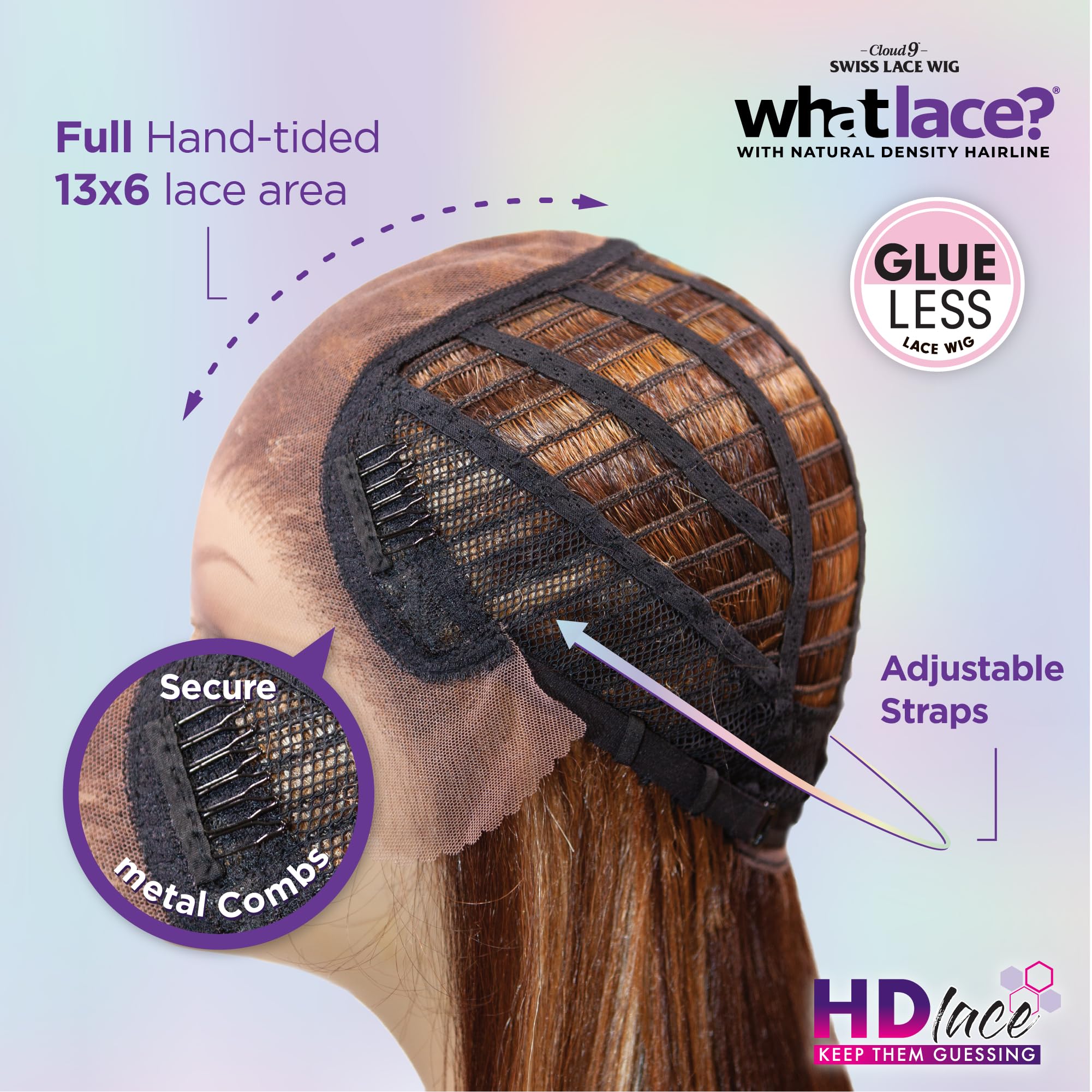 Sensationnel What Lace glueless angle view highlighting easy wear and quick styling.