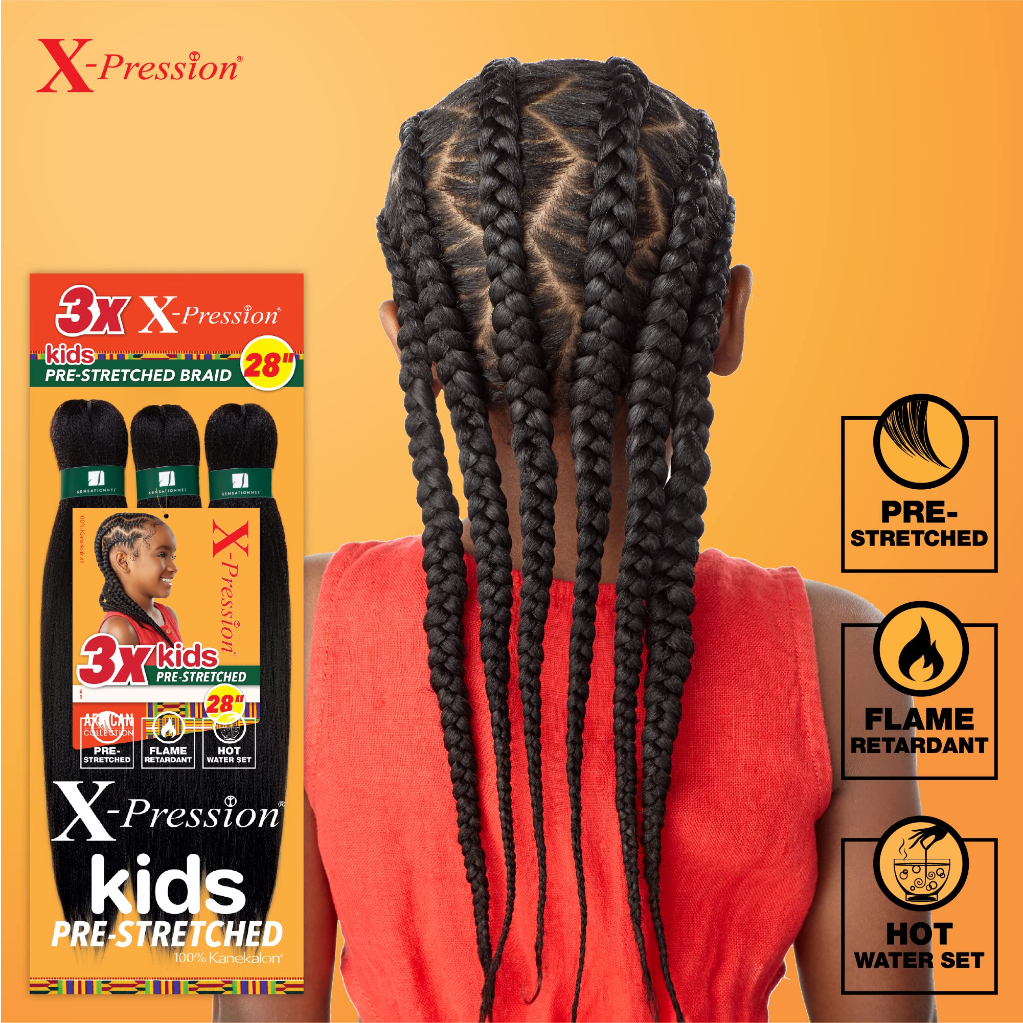 Sensationnel X-Pression box braids style preview demonstrates versatile protective styling