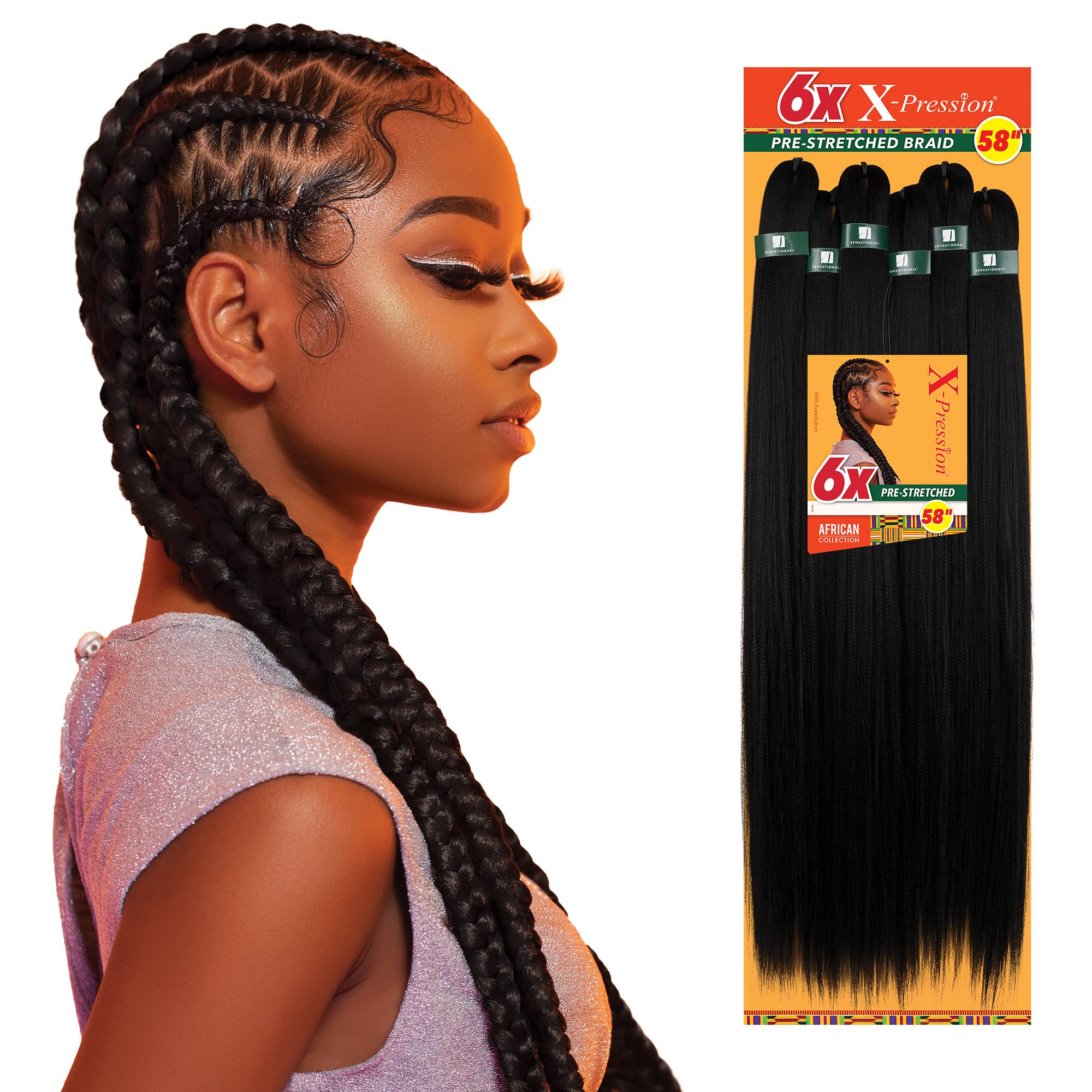 Sensationnel X-pression close-up braiding hair texture highlighting softness