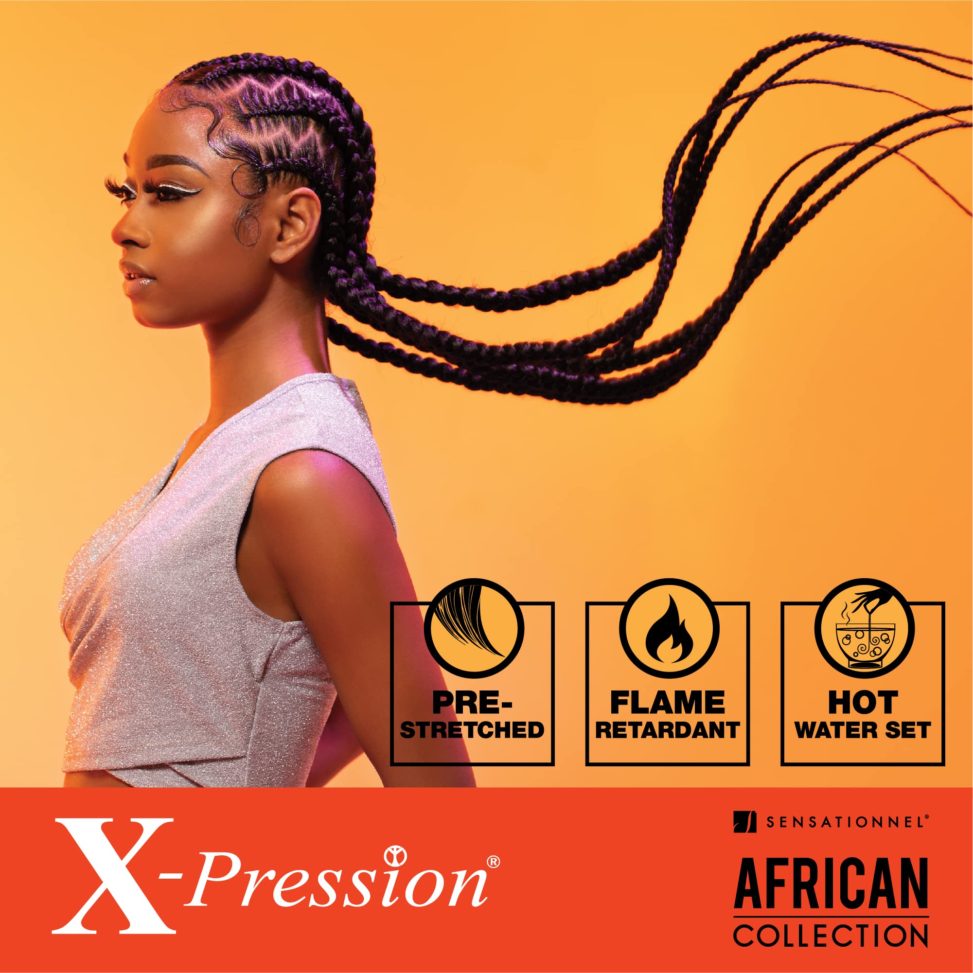 Sensationnel X-pression Water Wave style photo highlights smooth flowing braids