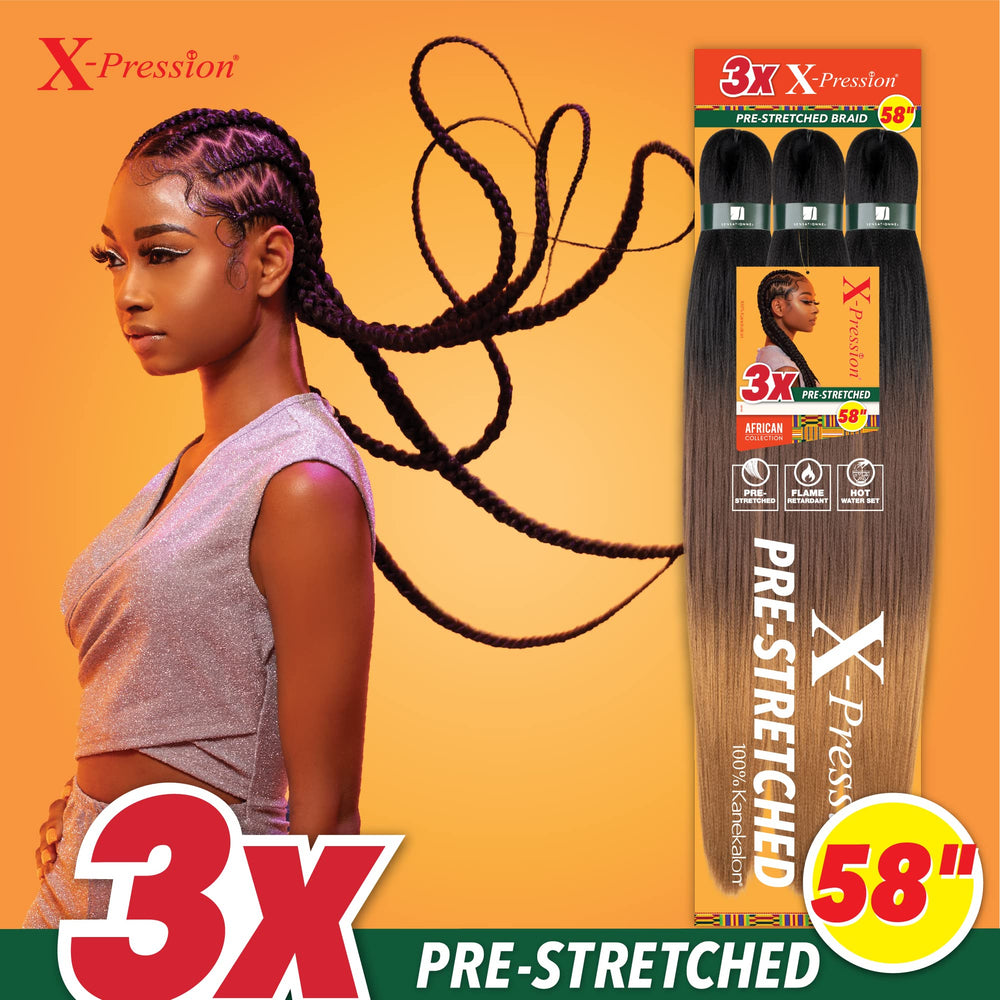 Sensationnel X-pression yaki texture braid close-up shows soft, natural feel for comfort.