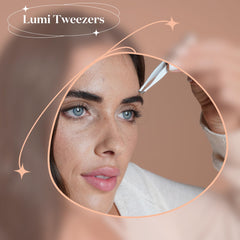 Sensica slant-tip lighted tweezers LED view aiding facial hair removal