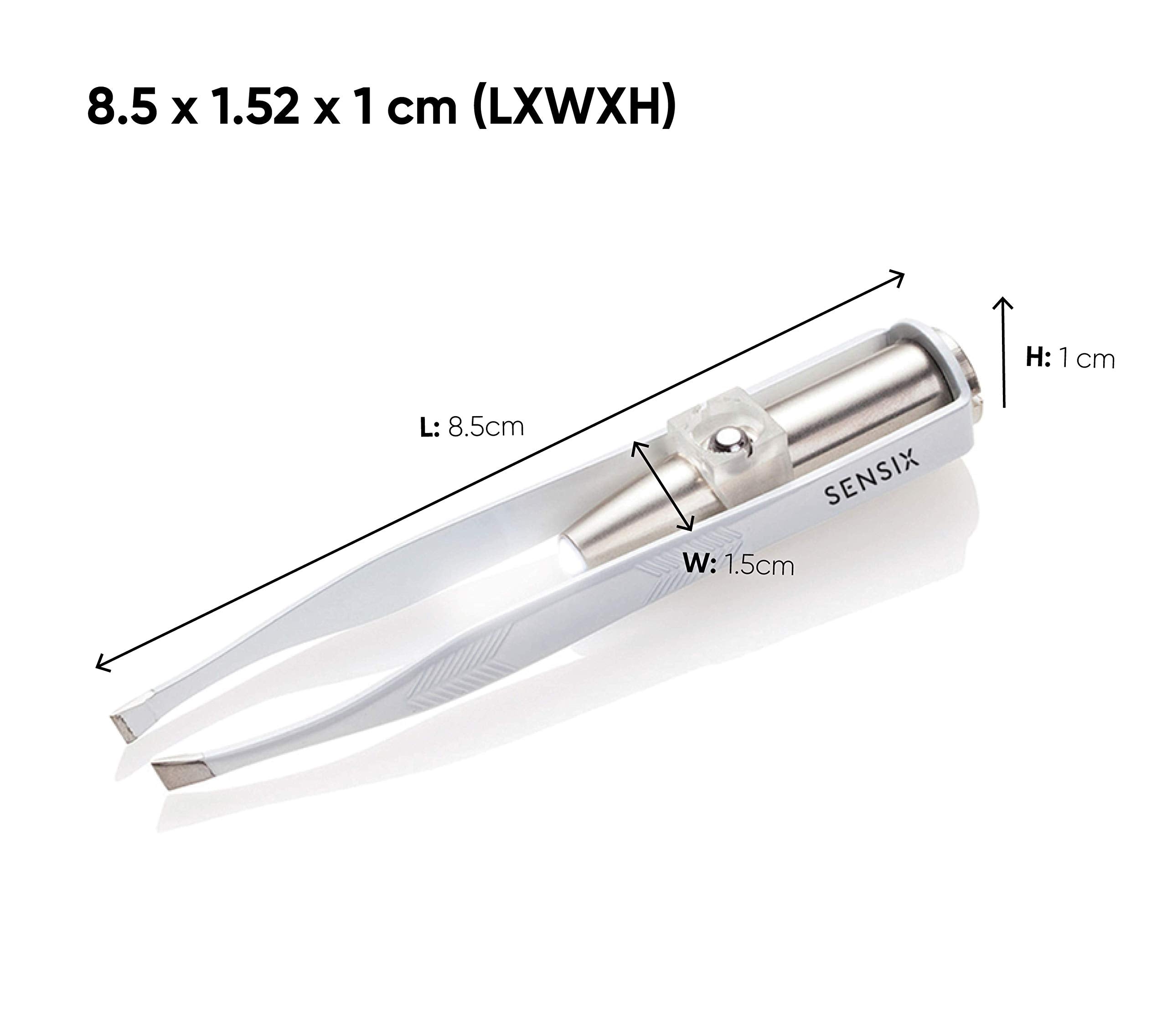 Sensica slant-tip lighted tweezers multi-use beauty tool for lashes and splinters