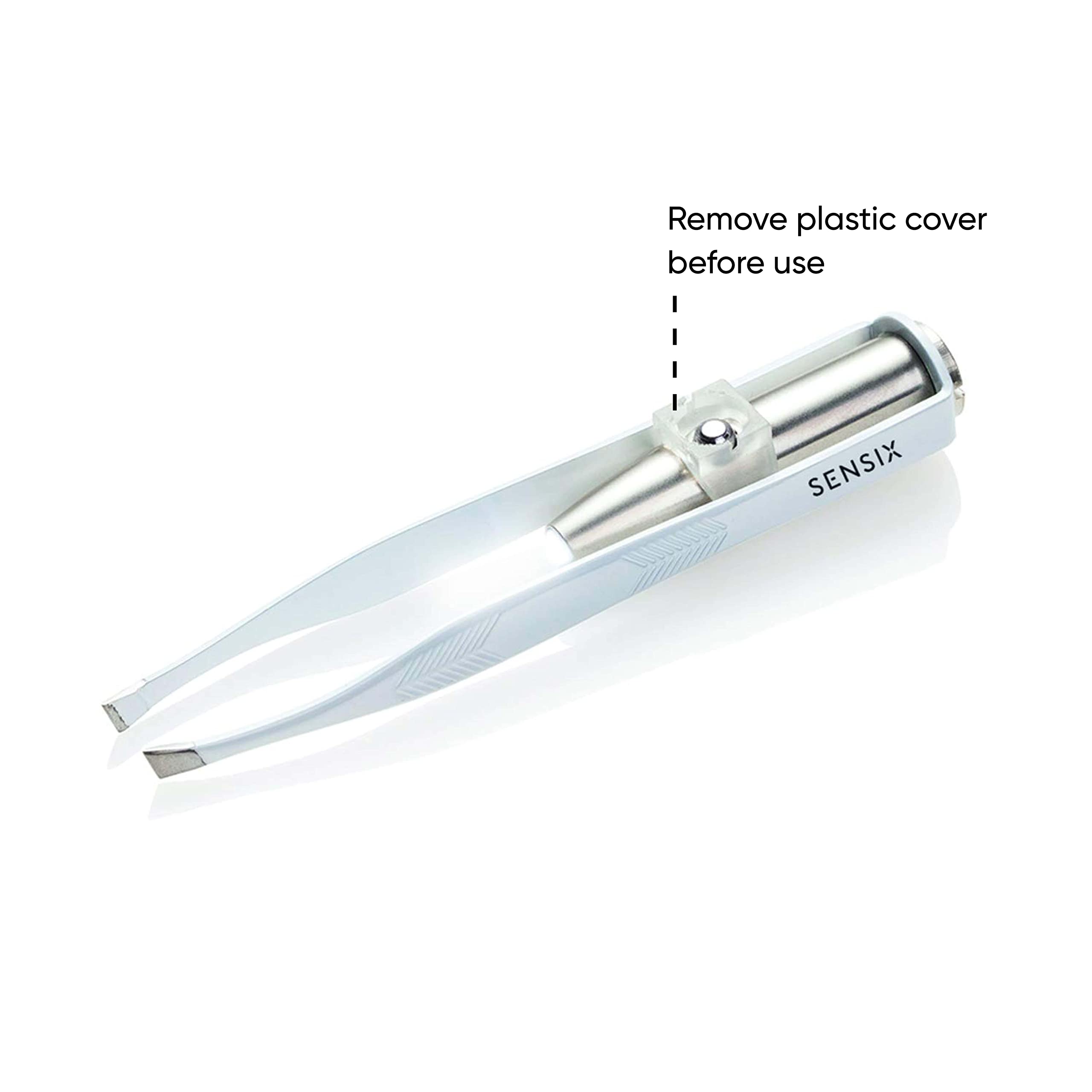 Sensica slant-tip lighted tweezers durable stainless steel rust-resistant build