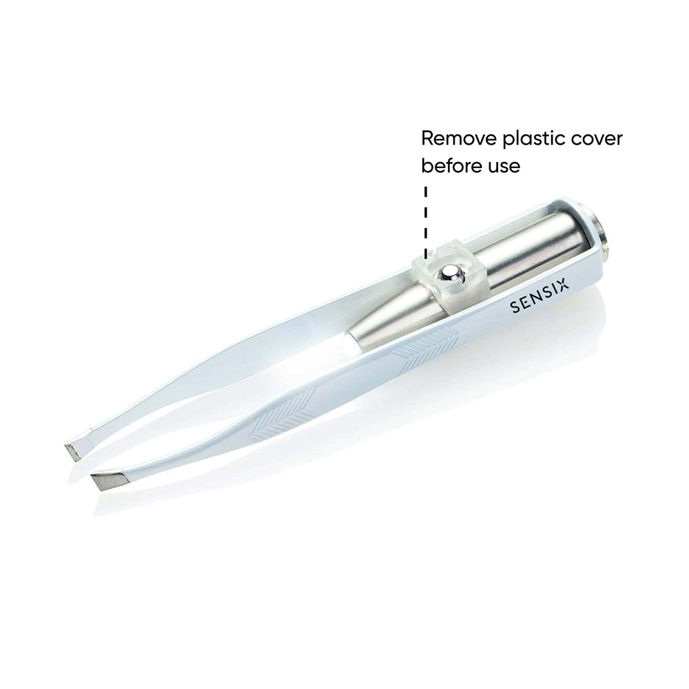 Sensica slant-tip lighted tweezers durable stainless steel rust-resistant build