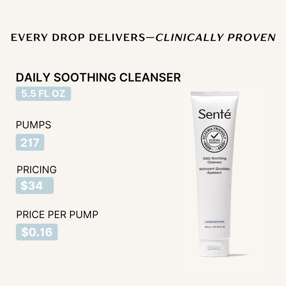 Sente Daily Soothing Cleanser rinse-step shows makeup removal without disturbing barrier.