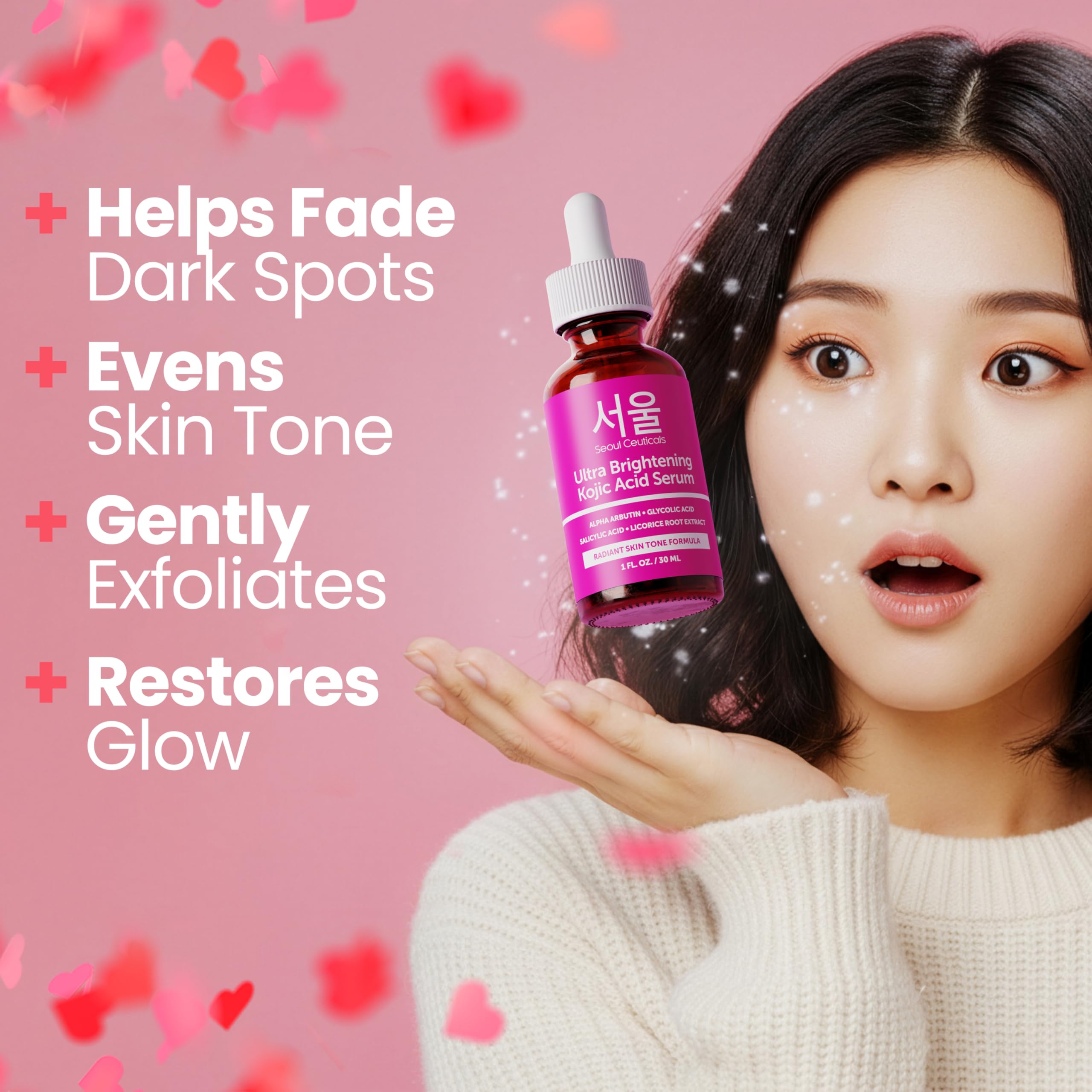 SeoulCeuticals alpha-arbutin ingredient glow demonstrates enhanced complexion evenness.