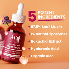 SeoulCeuticals bakuchiol serum swirl shows soothing anti-aging potential.