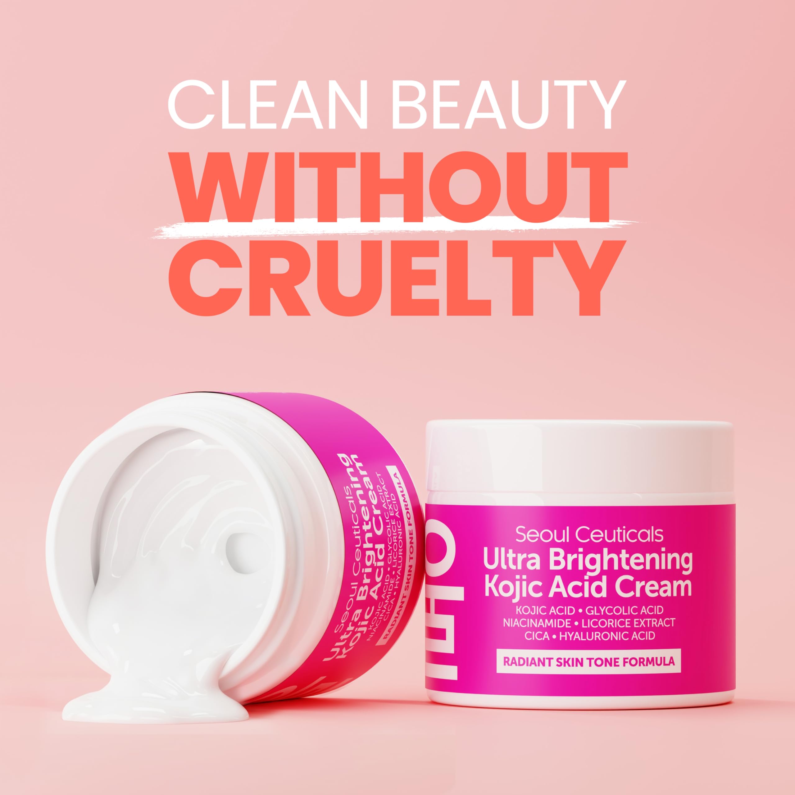 SeoulCeuticals Kojic Acid Cream Niacinamide pairing signals balanced complexion.