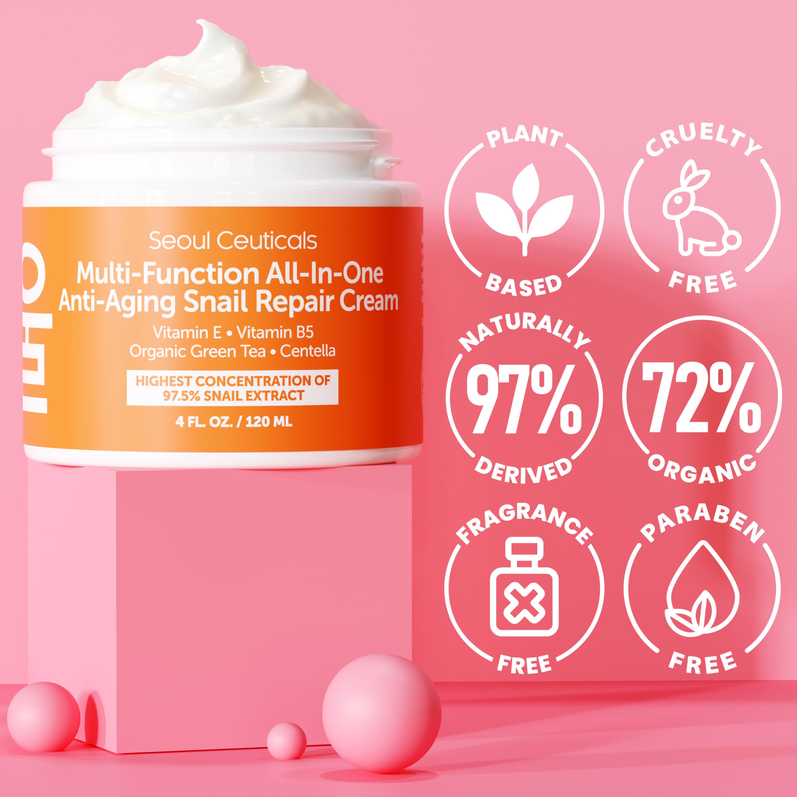 SeoulCeuticals organic ingredients highlight natural formula with shea butter and aloe