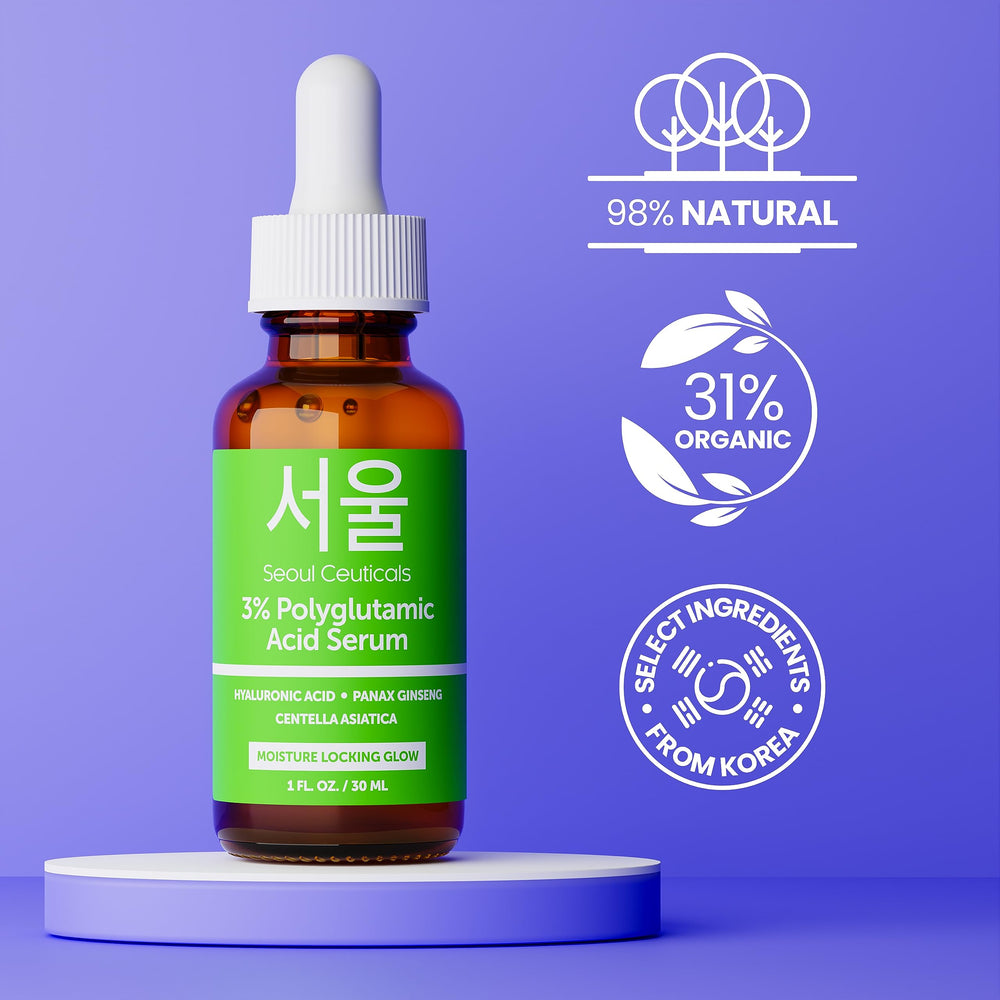 SeoulCeuticals Polyglutamic Acid Serum dropper dispensing for even coverage